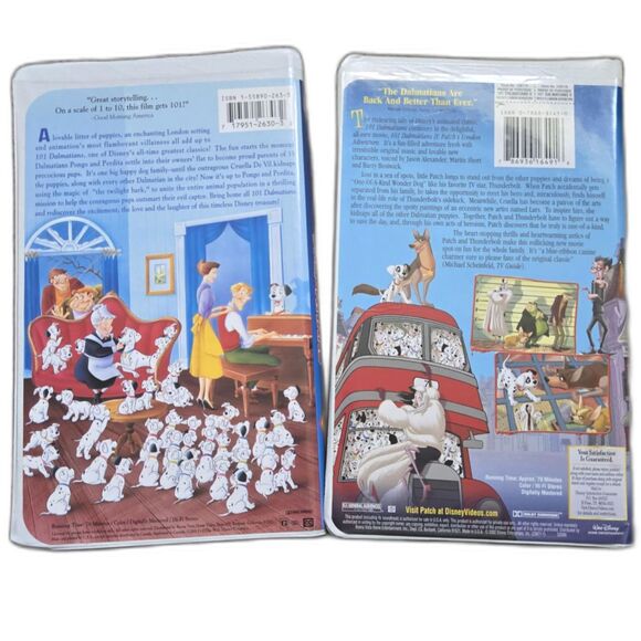 101 Dalmatians & 101 Dalmatians II VHS Lot Disney Animated Movie 2-Pack - Picture 2 of 7